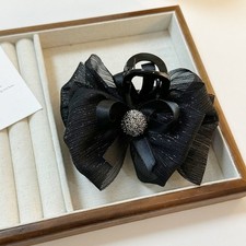 Korean Style Rhinestone Bow Hairpin for Women Lightweight Non Slip Hair Clip