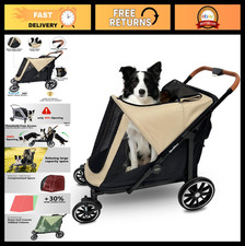 Large Dog Stroller for 2 Dogs, Foldable Pet C...
