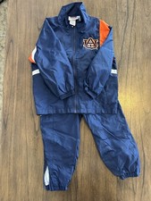 Vintage Auburn Tigers Youth Track Suit Windbreaker Nylon Set Size 5