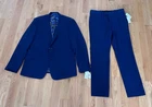 Solid Blue Sondergaard Copenhagen Man Suit Blazer Pants Slim Fit New with Tags