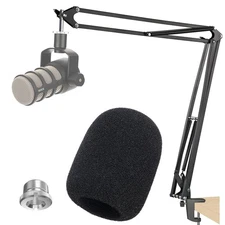 20+18.5in Rode Podmic Stand with Pop Filter, Professional Boom Arm and Windsc...