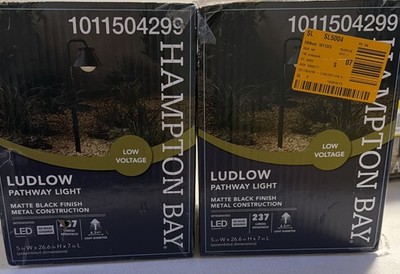 2 Pack - Hampton Bay Ludlow Low Voltage Black Hardwired Pathway Light 237 Lumens