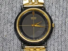 Vintage Seiko Quartz Watch Mens Black Gold 6530-5129 Japan Stainless Steel Band