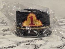 NEW - Vintage Kids 1 Black  Gold Train Conductor Hat Size Small Made In Mexico