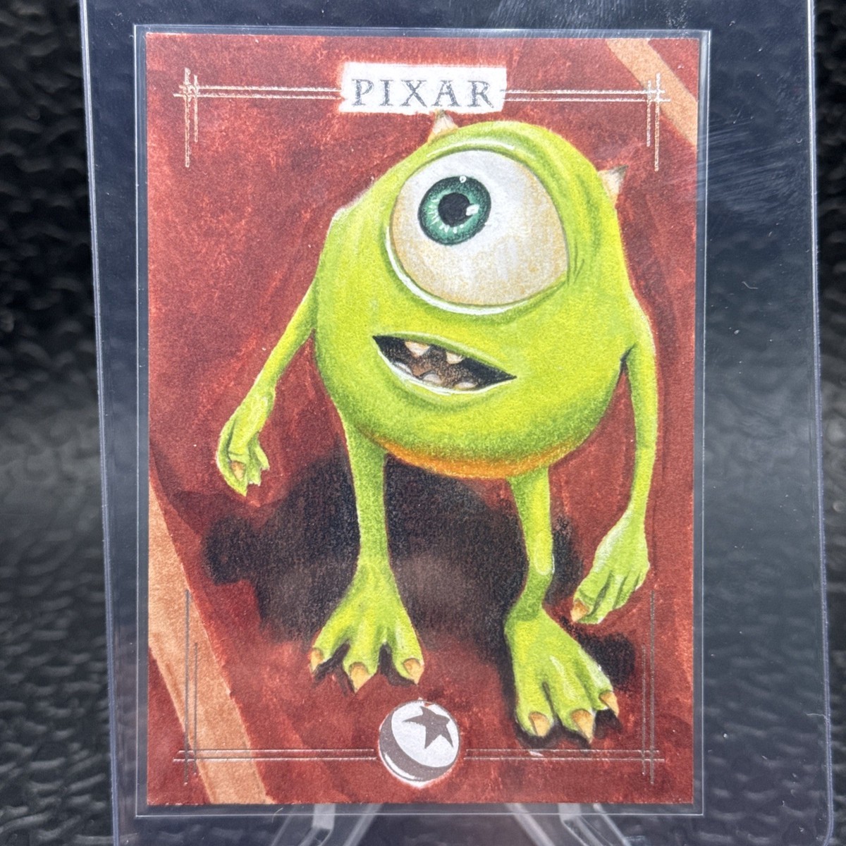 2026 Topps Disney Neon Mike Wazowski Sketch Card 1/1 Artist Signed
