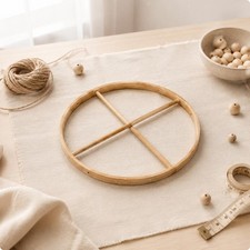 Hanging Bamboo Cross-Shaped Frame Sturdy Decor Handmade for Bedroom, Infants