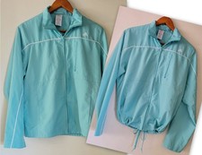 Adidas Front Zip Up Lined Windbreaker Jacket Blue Girls Size 10 or Small Adult