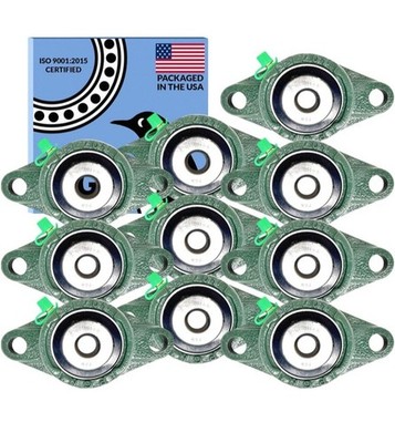 PGN UCFL202-10 Pillow Block Bearing - Pack of 10 Flange Mounted Pillow Block