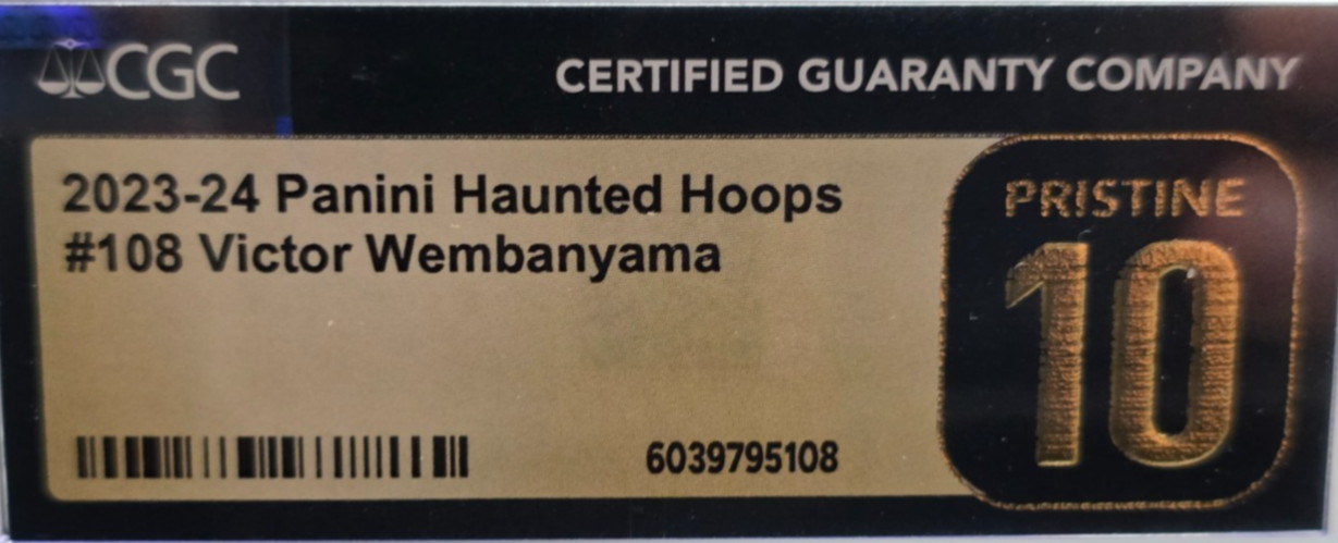 🔥BGS 10 BLACK LABEL🔥 2023-24 Victor Wembanyama Haunted Hoops RC #108 SLIME 💎✨