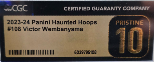 🔥BGS 10 BLACK LABEL🔥 2023-24 Victor Wembanyama Haunted Hoops RC #108 SLIME 💎✨