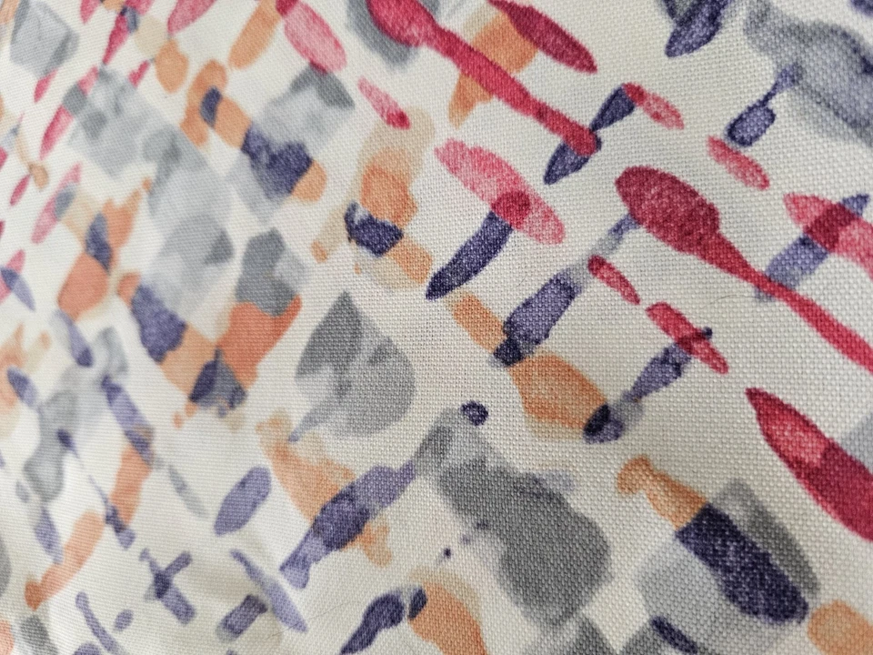 Restos de tela para tapicería exterior 2 piezas pinceladas multicolor a cuadros Foto 3 de 4