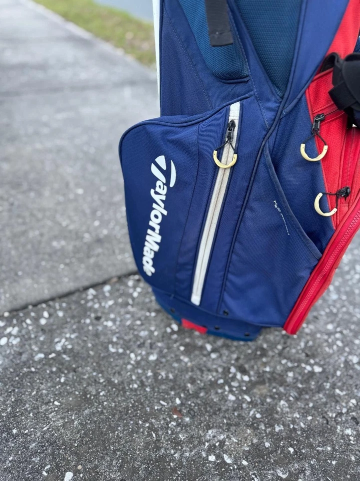 TaylorMade Crossover Flex Tech Stand Bag Navy Red White American Flag - Image 3 of 4