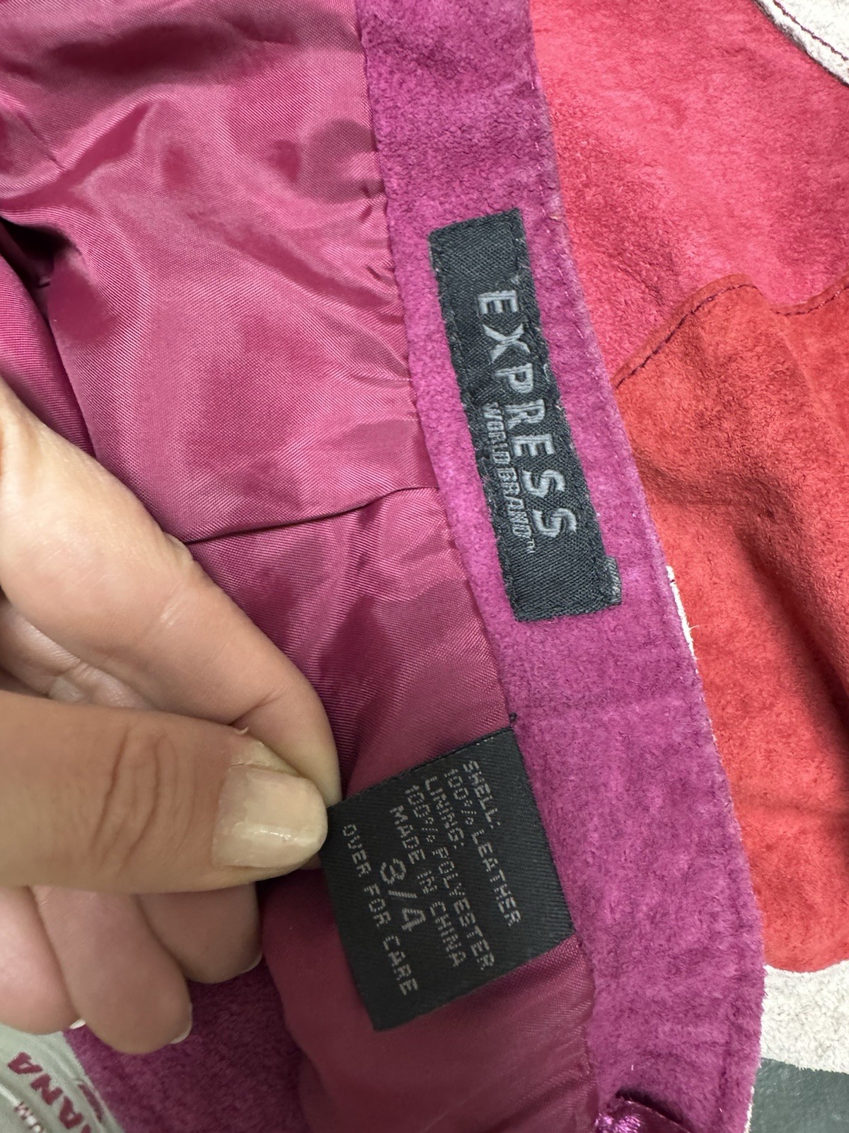 Vintage Express 2000s  suede mini patchwork skirt… - image 10