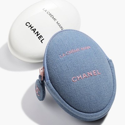 【新品未使用】CHANEL LA CRÈME MAINS デニム　ポーチのみ Free Ship) New 2026 COCO CHANEL DENIM LA CRÈME Hand Cream Lotion
