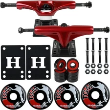 CORE Red SKATEBOARD TRUCKS, Wheels, AMP ABEC 5 Bearings