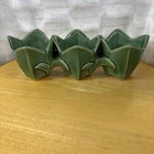 Vintage 1951 Brush McCoy Triple Tulip Art Pottery Planter Green EUC
