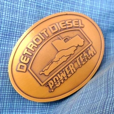 Detroit Diesel Power Team Belt Buckle Auto Show Swag Promotional Vtg 90s .GMP736