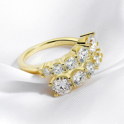 Full 3.26CT Moissanite Rings Sparkling Wedding Band S925 Sterling Silver Jewelry - Picture 11 of 24
