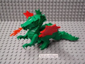 Lego Green Dragon Classic Figure w Red Wings 6056 6076 6082 6087 Knights 6129c01