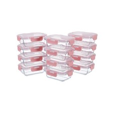 Small Glass Food Storage Containers 12 Pack-12oz Glass Containers with Lids f...