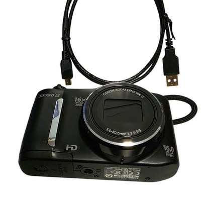 Canon PowerShot SX160 IS 16MP Digital Camera Black 16GB SD Card