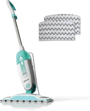 Steam Mop with 2 Machine Washable Dirt Grip Pads, Removable Water Tank