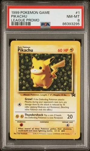 Ivy Pikachu 1999 Pokemon League Black Star Promo #1 PSA 8 NEAR MINT - MINT