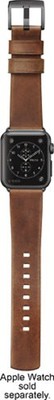 Nomad - Modern Leather Watch Strap for Apple Watch 42mm and 44mm - Brown with bl