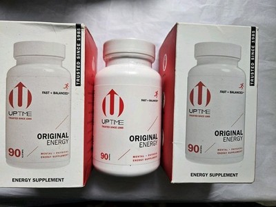 3 PACK - UPTIME Original Energy Tablets 90 Ct Caffeine 200mg Zero Cal Exp 7/2/26