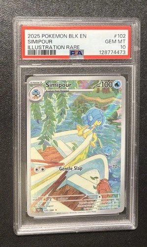 2025 POKEMON BLK EN-BLACK BOLT ILLUSTRATION RARE #102 SIMIPOUR PSA 10