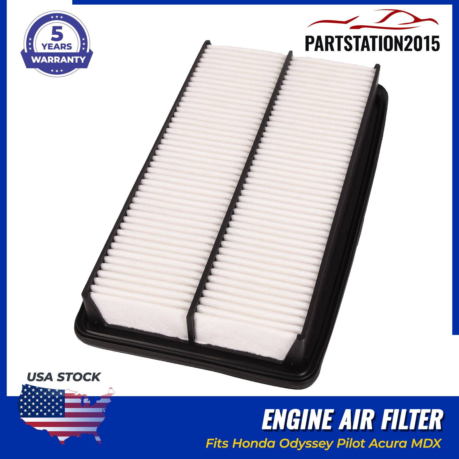 Fits Honda Odyssey Pilot Acura MDX Engine Air Filter Element 17220-RGL-A00