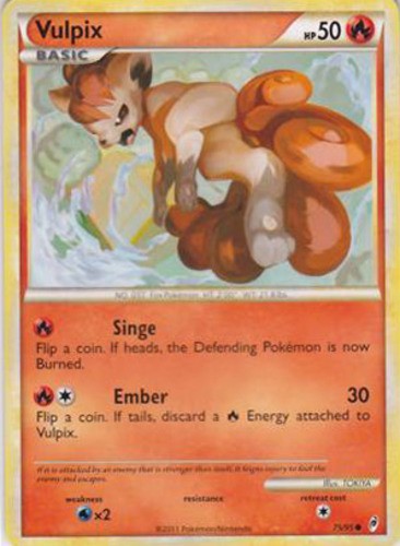 Vulpix - 75/95 - Common - Reverse Holo LP, English Pokemon Call of Legends