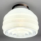 Vintage Art Deco 1940s-50's Nouveau Glass Shade Light Fixture