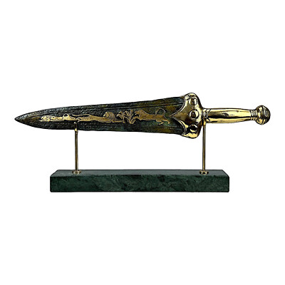 Mykenisches Dolch schwert Altgriechisch  Echte Bronze Metall kunst Skulptur