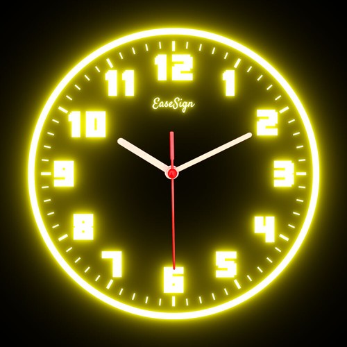25ck0023 EaseSign Home Decor LED Flexible Flex Neon Wall Clock 7 colors 10" - Picture 16 of 16