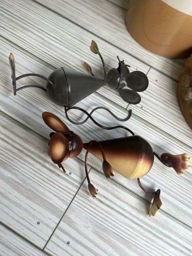 2x Miniature Metal Country Mice Brown & Gray Mice (only) WHIMSICAL Sitter U57 - Picture 15 of 16