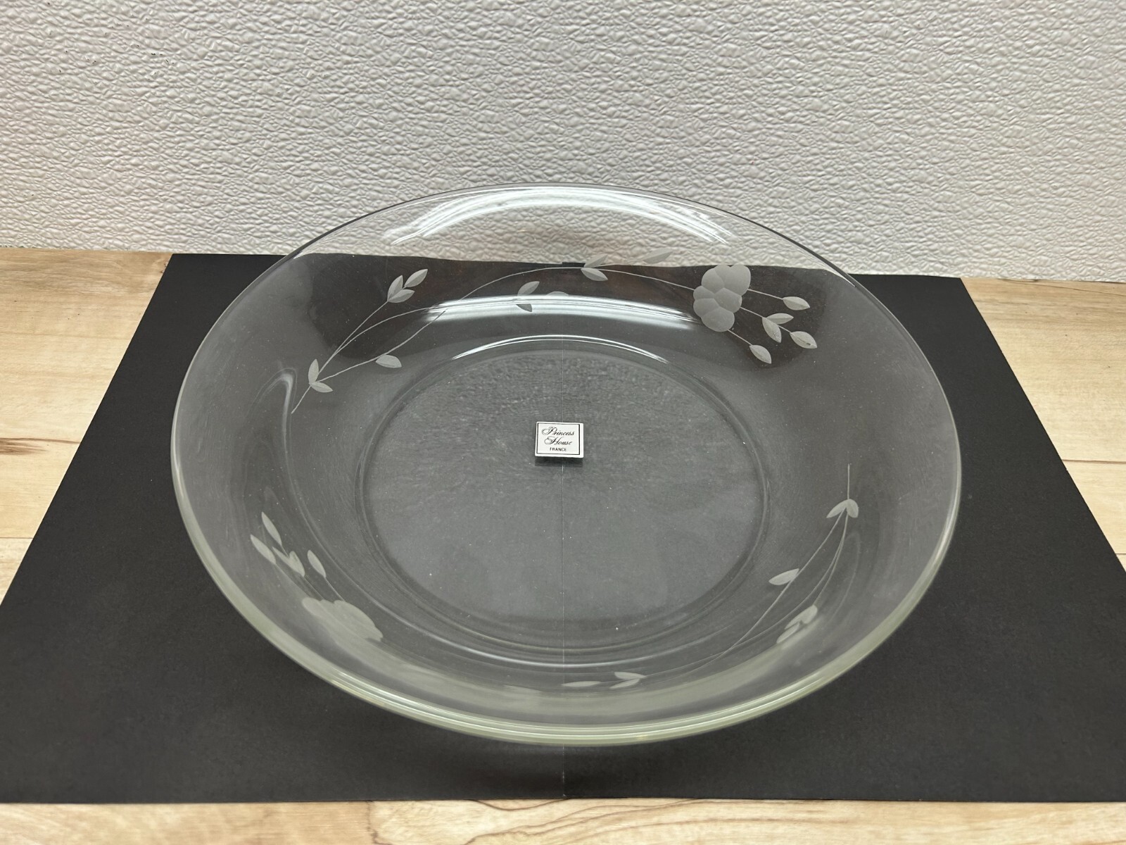 Vintage Princes House Clear Cristal Salad Serving Bowl Made In France Floral