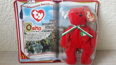 Ty Teenie Beanie Baby Osito The Bear Mexico Retired Rare McDonalds