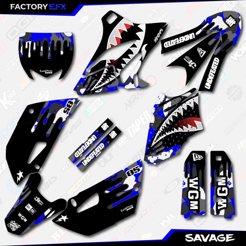 Blue Savage Racing Graphics Kit For 2006-2025 Yamaha TTR50 - Decal Set, Motocross Style, Factory EFX, Made In USA