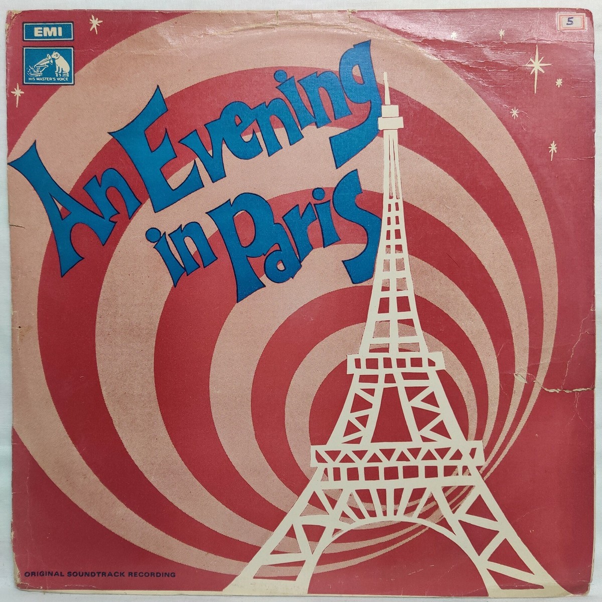 An Evening in Paris LP Record Bollywood Hindi Film Rare Vinyl 1967
