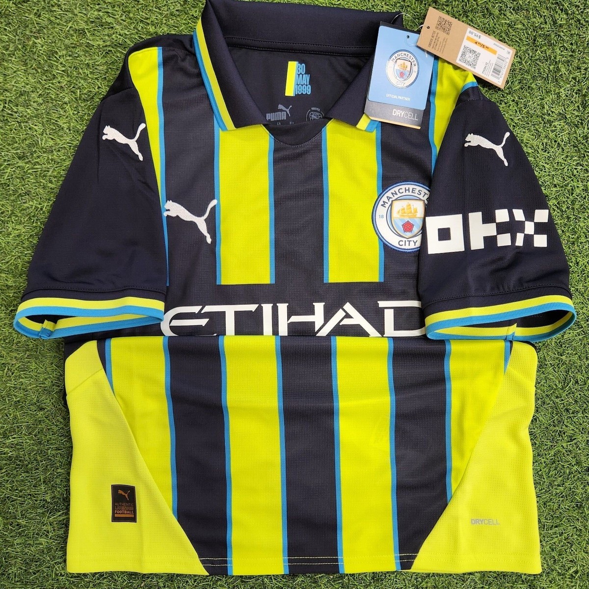 Puma Manchester City Away 24-25 Men's Soccer Jersey Navy-Neon | eBay