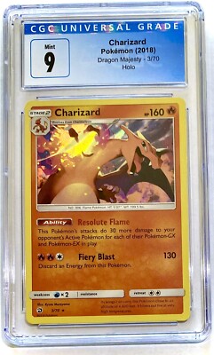 charizard pokemon card 2018 CGC 9 MINT GX SM211 Ability Resolute FlameThis Pokmons attacks do 30 more damage to your opponents Active Pokmon for each of their Pokmon 2018 Pokemon Sun & Moon