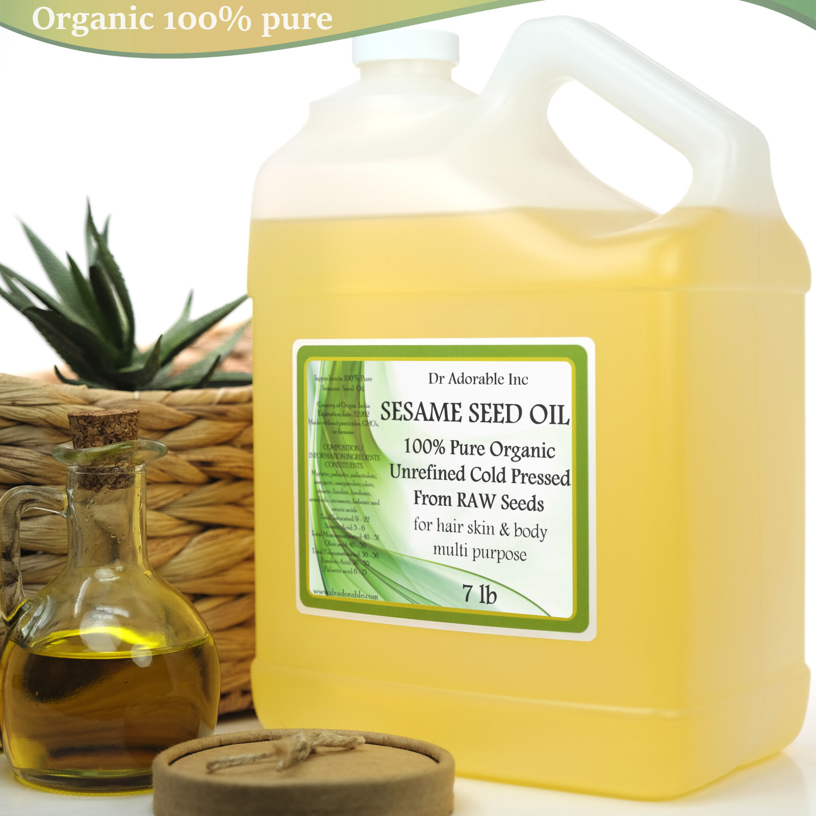 Pure Sesame Oil from Raw seeds Unrefined 2 oz 4 oz 8 oz up to GallonFreeShipping