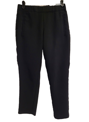aritzia black dress pants WILFRED 00 Crepe Darontal Pull-On Cropped Trousers Ank front pants with a