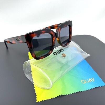 Quay Sunglasses Icy 126 Studded Tortoise Square Discontinued Model