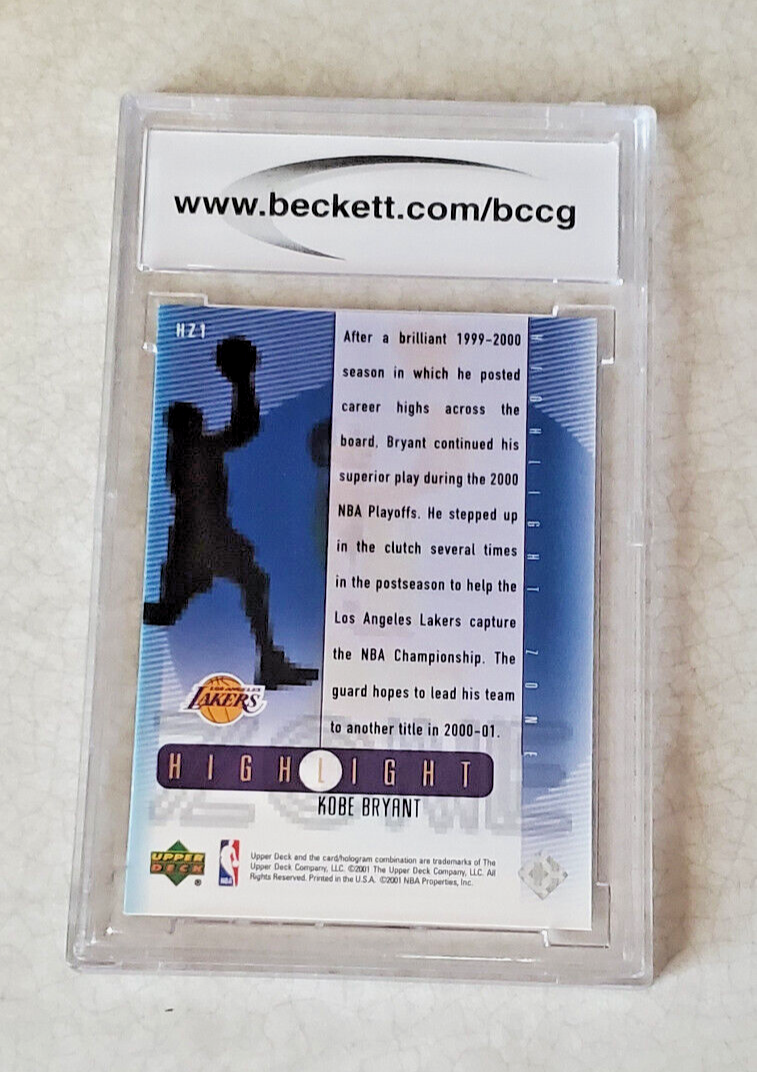 KOBE BRYANT 2000-01 UPPER DECK HIGHLIGHT ZONE HZ1 BECKETT BCCG
