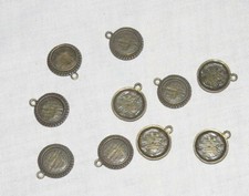 Findings TEN New Old Stock USA-made Brass Vintage 60/70s Pendant Trays