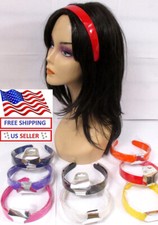 LOT OF 2 HEADBAND--1.INCH WIDE SHINY PLASTIC HEADBAND-PH2112A