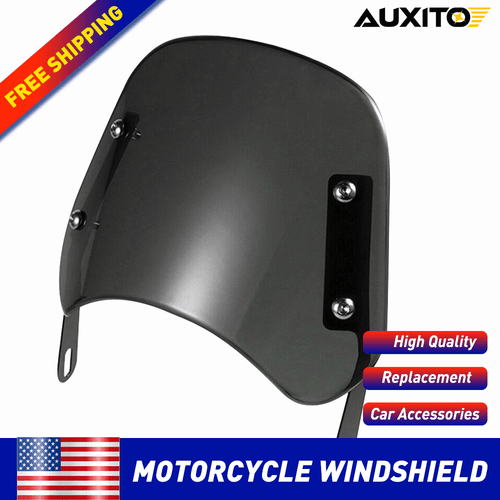 6" 7" 8" Windshield WindScreen Front Motorcycle Headlight Black w/ Bracket Screw