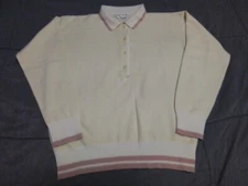 Nancy Heller Womens Size 2 100% Cashmere Sweater Yellow Pink Button Up Collar